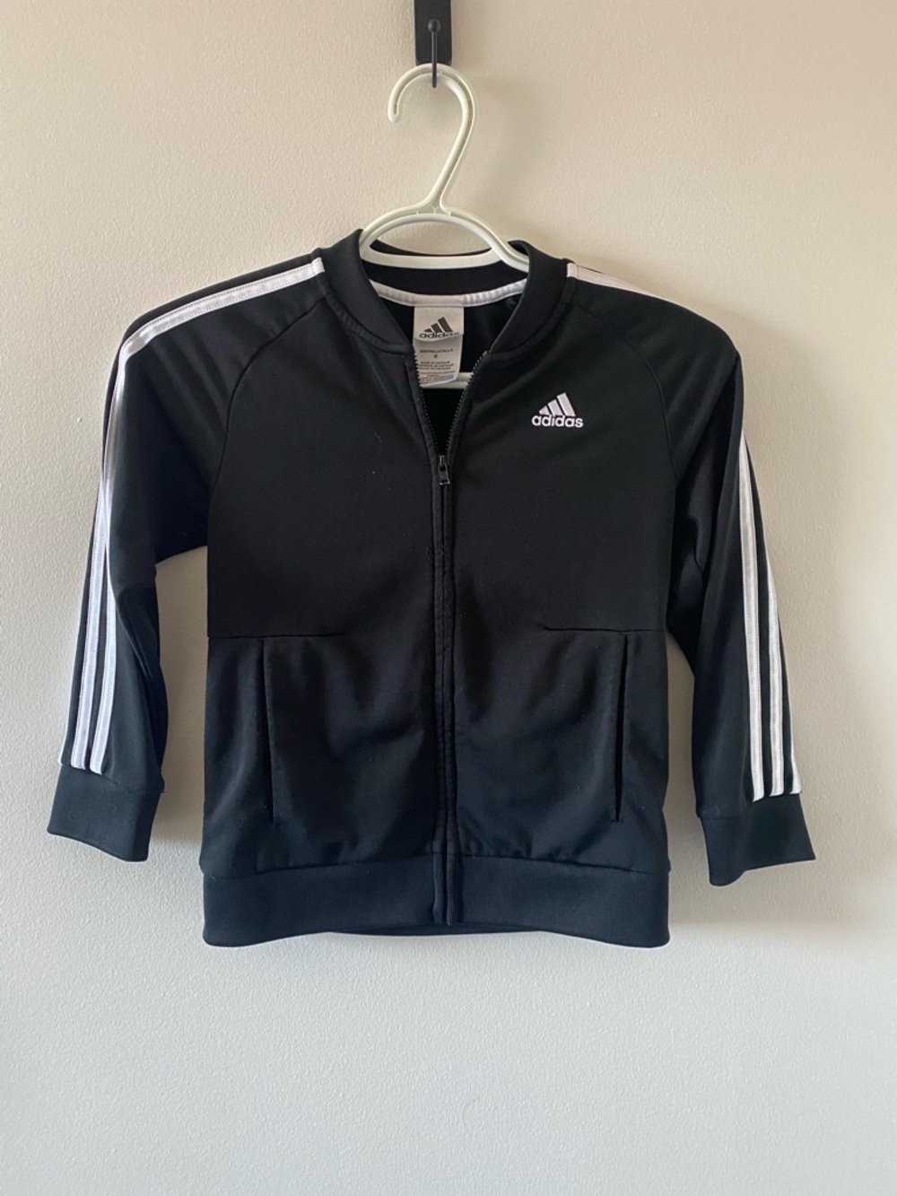 🔥3/$25🔥adidas Black Jacket with White Stripes Kids Sweater